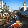 Istanbul, schwimmender Fischmarkt am Bosporus.